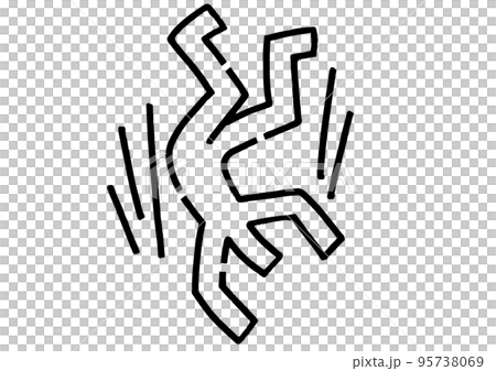 Falling stickman. Hand-drawn vector data. 95738069