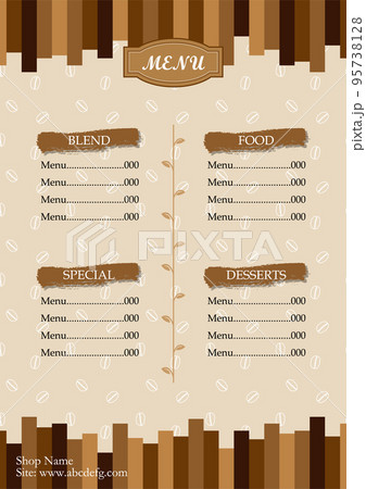 カフェメニューテンプレート カフェメニューテンプレート 95738128