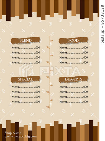 カフェメニューテンプレート 95738129