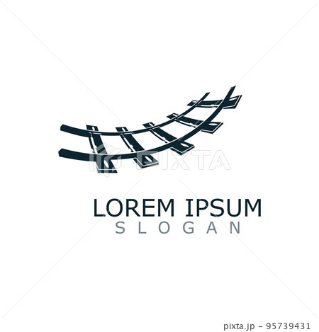 Train Track logo image railroad design template icon vector 95739431