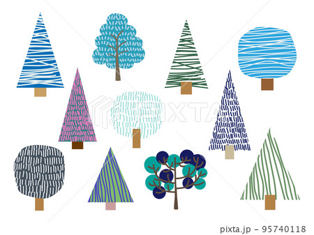 北欧風の木のイラスト素材 95740118