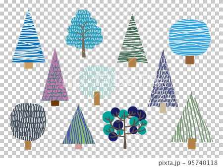 北欧風の木のイラスト素材 95740118