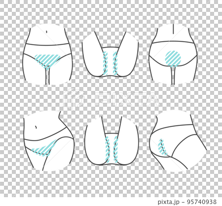 脱毛部位の説明のためのVIOイラスト素材セット 95740938
