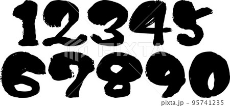 筆で書いた数字 95741235
