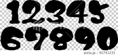筆で書いた数字 95741235