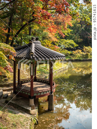 Changdeokgung royal palace of the Joseon dynasty in Autumn in Seoul South Korea 95741615