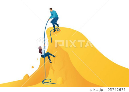 Isometric the help mentor to achievement the goal, climb the path to success. Concept for web design Isometric the help mentor to achievement the goal, climb the path to success. Concept for web design 95742675