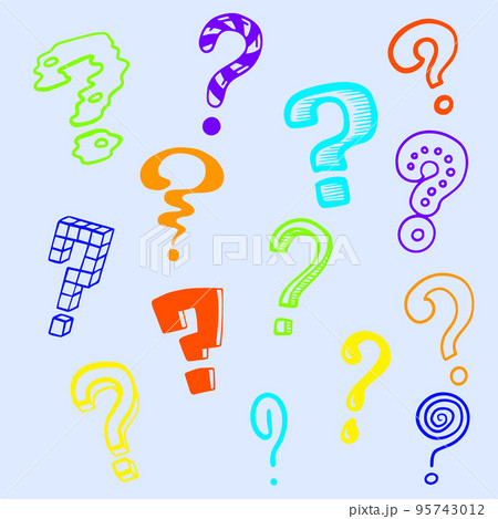 interrogation Question mark. Colorful doodle interrogation...のイラスト素材 [95743012] - PIXTA