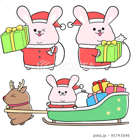 ゆるかわウサギサンタ1　3点セット② 95743846