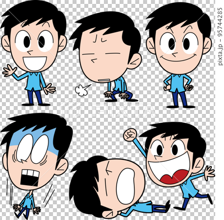Male set 1 with various expressions 95744285