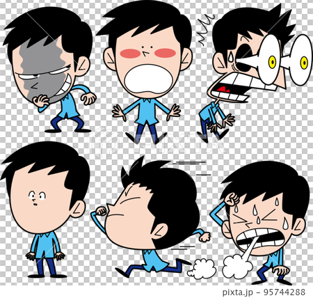 Male set 4 with various expressions 95744288