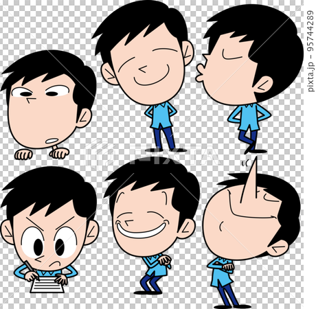 Male set 5 with various expressions Male set 5 with various expressions 95744289