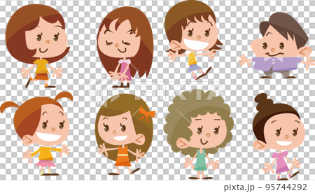 子供達の全身ポーズセット2 子供達の全身ポーズセット2 95744292