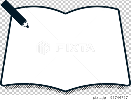 Stationery frame book notebook pencil pen simple monochrome frame Stationery frame book notebook pencil pen simple monochrome frame 95744737