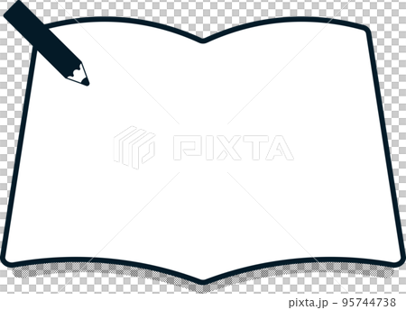 Stationery frame book notebook pencil pen simple monochrome frame Stationery frame book notebook pencil pen simple monochrome frame 95744738