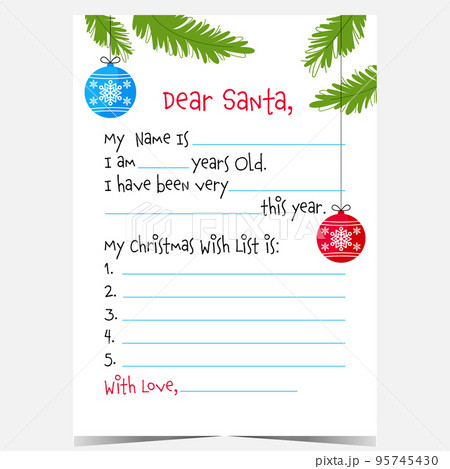 Christmas Wish List To Send To Santa Claus.... - Stock Illustration  [95745430] - Pixta