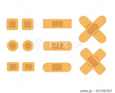 Creative vector illustration of an elastic medical band-aid isolated on a white background. Vector illustration Creative vector illustration of an elastic medical band-aid isolated on a white background. Vector illustration 95746367
