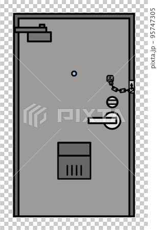 Illustration of a door entrance to an apartment or condominium 95747305