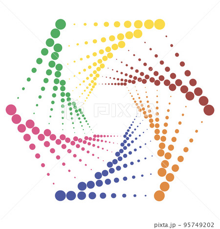 Circle Dotted Colorful Icon Isolated on White Background 95749202