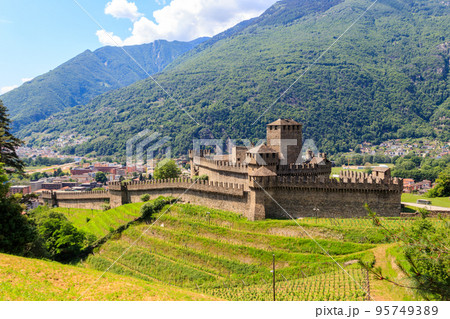 Montebello Castle in Bellinzona, Switzerland. UNESCO World Heritage Site Montebello Castle in Bellinzona, Switzerland. UNESCO World Heritage Site 95749389
