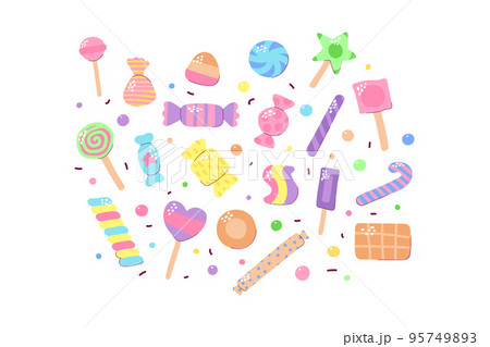 Cute multicolored candy set 95749893