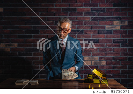 金融商品とスーツの年配男性 95750071