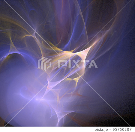 abstract blue-yellow luminous pattern on black background, design, wallpaper 95750207