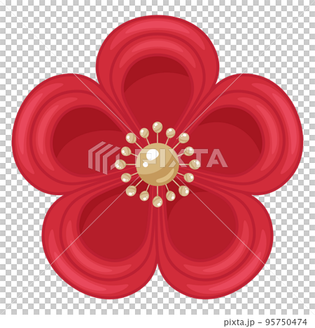 梅の花のつまみ細工のイラストのイラスト素材 [95750474] - PIXTA