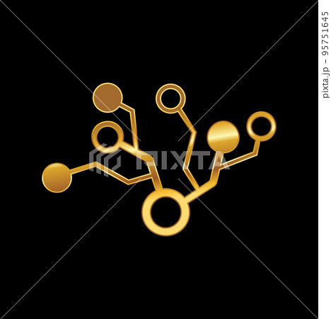 Golden Circuit Tree Technology Logo Sign 95751645