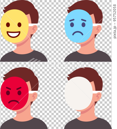 Emoji face mask showing emotion 95752058