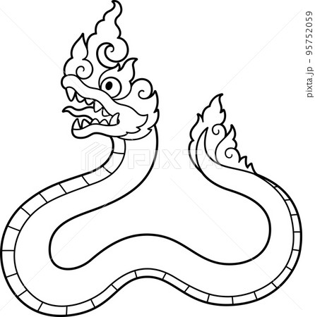 Thai Naga line art drawing 95752059