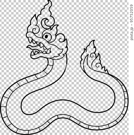 Thai Naga line art drawing 95752059