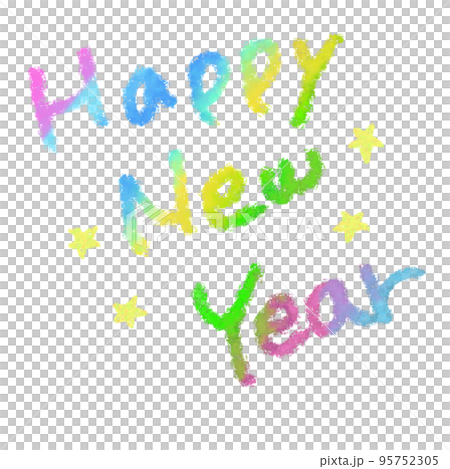 Colorful Happy New Year letters (stars) 95752305