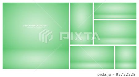 Empty green studio abstract backgrounds with spotlight effect. Product showcase backdrop. Stage lighting. Vector illustration 95752528