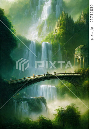 concept art illustration of rivendell town from lord of the rings 95752850