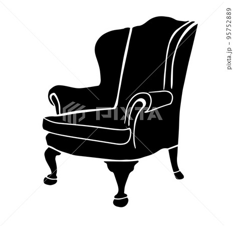 Chair silhouette black. Vector illustrationのイラスト素材