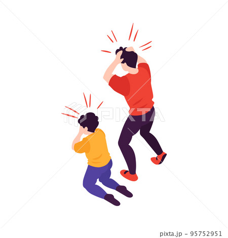 Isometric Panic People 95752951