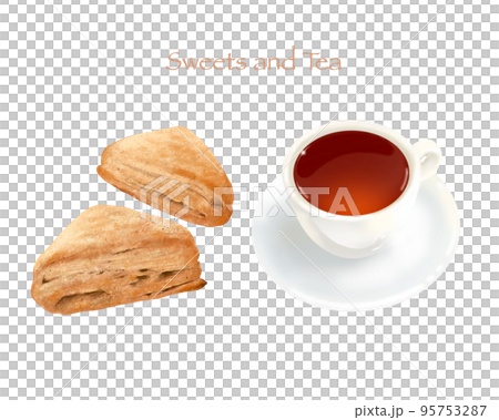 咖啡錐和茶插圖集手繪材料 咖啡錐和茶插圖集手繪材料 95753287
