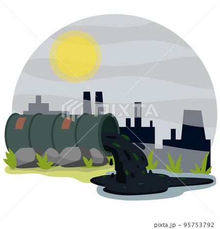 Industrial discharge from pipe. 95753792
