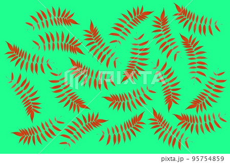 branch with leaves on a green background. vegetation and botany 95754859
