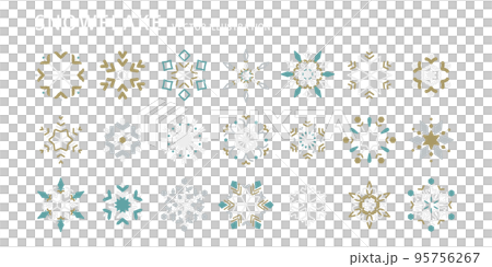 Snowflake icon illustration set Vector material Color scheme 3 colors Snowflake icon illustration set Vector material Color scheme 3 colors 95756267