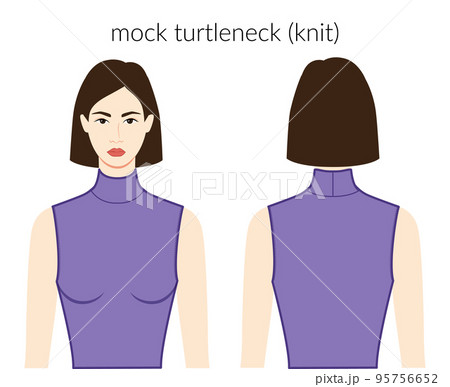 Mock turtlenecks knit neckline clothes knits, sweaters character beautiful lady in lavander dress technical fashion 95756652