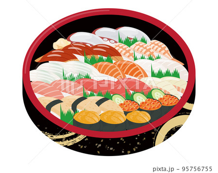 寿司桶のイラスト 95756755