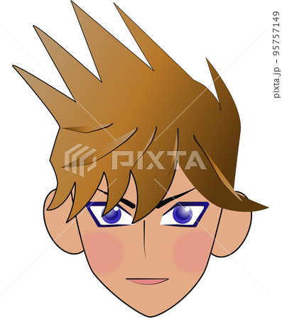 つんつんヘアの男の子の顔のアイコン 95757149