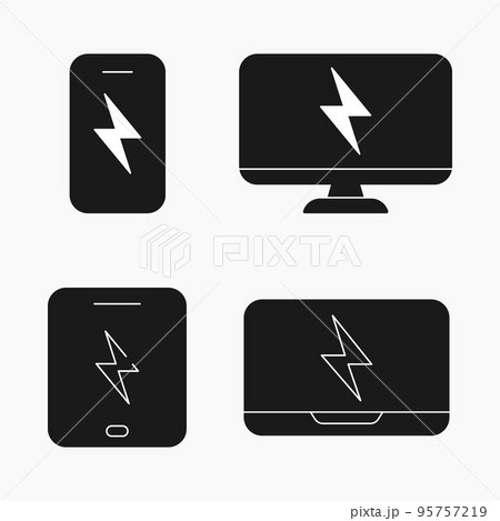 laptop pc smartphone tablet charging shape icon vector flat illustration 95757219