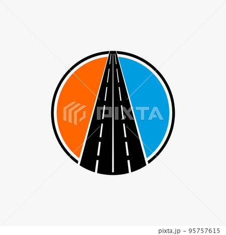 Simple and unique two ways or double road on...のイラスト素材 [95757615] - PIXTA
