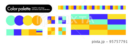 Z世代が好むカラーハーモニー。流行色の配色パターン。POPな配色パレット 95757791