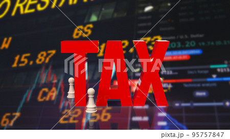 The red tax on chart background for business concept 3d rendering The red tax on chart background for business concept 3d rendering 95757847