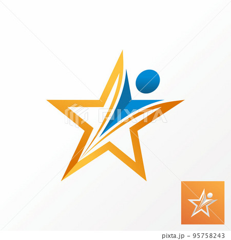 Simple and unique line star with human body happy or move active image graphic icon logo design abstract concept vector stock. Can be used as symbol related to community or winner Simple and unique line star with human body happy or move active image graphic icon logo design abstract concept vector stock. Can be used as symbol related to community or winner 95758243