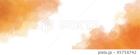 水彩テクスチャの背景素材　秋イメージ　横長 95758742